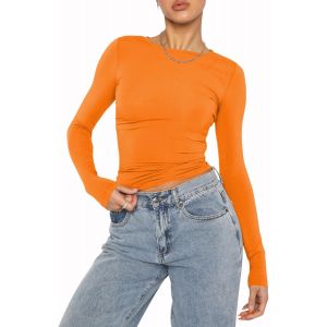 Utigh-Hauts Décontractés Pour Femmes Top Moulant Pour Femmes T-Shirts Moulants À Manches Longues - Tops Basiques - Neuf