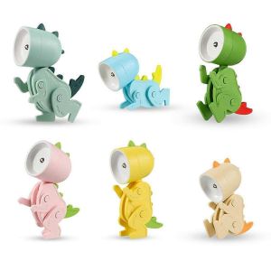 6 Pi&egrave;ces Mini LED Bureau Dinosaure Forme Lampe Mignon Petit Support De T&eacute;l&eacute;phone,Table De Lecture Portable Nuit La - Neuf