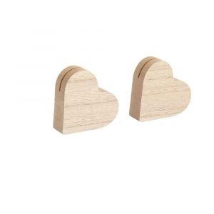 2 SUPPORTS MARQUE-PLACES BOIS CUR 6.5CM BOIS - Neuf