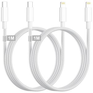 KALANKA-Cable iPhone USB C, Cable USB C vers Lightning [1M/Lot de 2], Certifi&eacute; Apple MFi Cable Lightning USB C Cable iPhone Charge Rapide Cable Chargeur iPhone Fil pour Apple iPhone 14/13/12/11/XS/X/ - Neuf