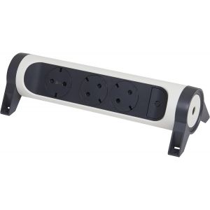 , 3 Way Rotating Power Strip Power Strip Wall Mount Table Mount Led On/Off Switch No Cable Ultra White/Black 694543 - Neuf