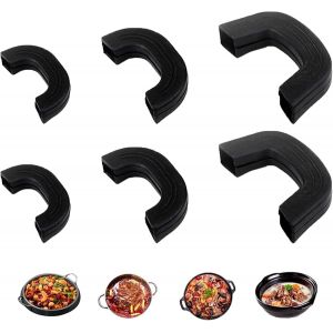 Lot De 3 Paires De Poign&eacute;es De Casserole En Silicone-Protection Contre La Chaleur-Antid&eacute;rapantes-Pour Casseroles,Po&ecirc;les Et Woks-Protection Durable Pour Une Cuisson S&ucirc;re-R&eacute;sistant &Agrave; - Neuf