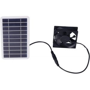 Kit de Panneau Solaire 2.5W avec Ventilateur Chargeur de Cellules Solaires en Polysilicium Ventilateur D'extraction de Panneau Solaire pour Serre pour Animaux de Compagnie Refroidissement &eacute;levage Plan - Neuf