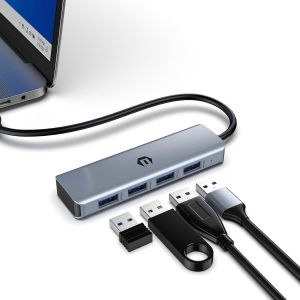 Adaptateur USB 3.2 &agrave; 4 Ports, USB C Hub 10 Gbps, USB C Splitter Multiport Adaptateur Hub avec c&acirc;ble &eacute;tendu de 50 cm pour MacBook Air/Pro, iMac, iPad Pro, Dell, HP, et Autre Appareil de Type c - Neuf