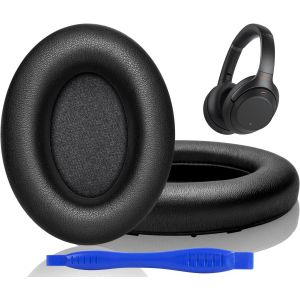 KAL-Coussinets Pour Sony Wh-0Xm3 (Wh1000Xm3) Over-Ear Casque, Mousse Coussin Avec Mousse À Mémoire D'Isolation Phonique, Épaisseur Supplémentaire, Noir - Neuf