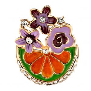 Broche En Alliage Avec Strass Pour Femme, Accessoire Tendance Pour Vetements (Al475-A) - Neuf