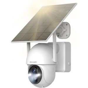 Caméra De Sécurité Extérieure, Caméra De Sécurité Extérieure Wifi 2K, Vision Nocturne, Détection De Mouvement Pir, Voix Bidirectionnelle, 360°Pan Parfait Pour L'Extérieur, Le Parking, La Maison - Neuf