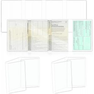 KALANKA-Lot De 3 Pièce 4 Poches Pochette Carte Grise et Assurance 36x13.5 cm Transparent PVC Pochette Plastique pour Carte Grise Étui Protection Protège Carte pour Documents Voiture Moto Permis Chass - Neuf