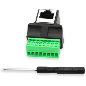 GUJL-Borne À Vis Rj45,Rj45 Ethernet 8P8C Femelle Vers Connecteur D'Extension 8 Broches Pour Coupleur Réseau Cctv Dvr Cat7 Cat6 Cat5 - Neuf