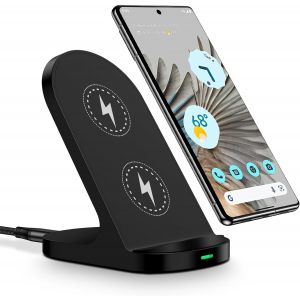 Samsung Wireless Induction Charger for Samsung Galaxy S25 Ultra/S24 FE/S23/S22/S21/Z Flip 6, 15W Fast Charging Station Wireless Charger for Google Pixel 9/9 Pro/8/7, iPhone 16/15/14/13 - Neuf
