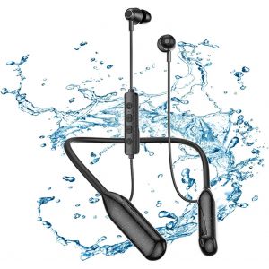 KAL-Écouteur Bluetooth 5.3 Sport Auriculaires Sans Fil Avec Micro, Ipx6 Écouteurs De Sport Sans Fil Pour Course À Pied, Écouteurs Magnétiques Légers Avec 120 Heures De Lecture -Noir - Neuf