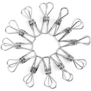 Eryi-100 Pinces À Linge, Épingles À Linge En Acier Inoxydable,Pinces À Linge Multifonctions,Pour Draps, Serviettes, Scellés À Collation, Fichiers - Neuf