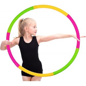 Slep-Hula Hoop Pour Enfants, Hula Hoop Fitness, Plastique Amovible Cerceaux, Cerceau Hula Hoop Demontable, 6 Sections, Hula Hoop Pour L'exercice, Sport Jeux, Perte De Poids, Yoga, Massage - Neuf