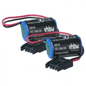 vhbw 2x Batterie compatible avec Allen Bradley PLC-5VME, PLC-5/60, SLC-5/01, SLC-150, SLC-100 syst&egrave;me de contr&ocirc;le (1000mAh, 3V, Li-MnO2) - Neuf