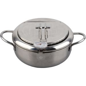 Jexnovashop-Mini Marmite En Acier Inoxydable De Japonais, Po&ecirc;le &Agrave; Frire Domestique Tempura &Agrave; Temp&eacute;rature Contr&ocirc;l&eacute;e, Compatible Avec La Cuisini&egrave;re &Agrave; Gaz, La Cuisini&egrave;re &Agrave; Induction Et - Neuf