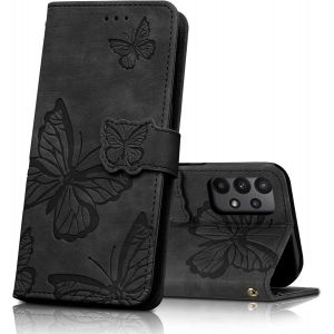 KALANKA-Coque pour Samsung Galaxy A23 4G/A23 5G/M23 5G/F23, Housse en Cuir PU Etui &agrave; Rabat,Magn&eacute;tique Pochette Portefeuille &Eacute;tui de Protection pour Samsung Galaxy A23, Noir - Neuf