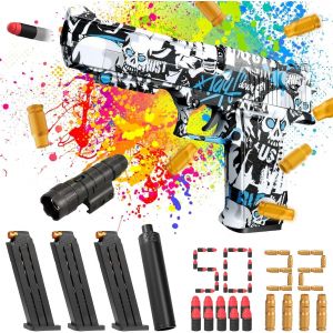 Kal-Pistolet Jouet Aigle Du Désert Avec Cartouches De Place, Munitions, Balle En Mousse Et Cible Pour Nerf - Neuf