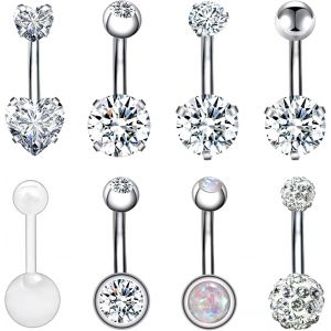 Kal-Lot De 25 Boucles D'oreilles En Acier Chirurgical Pour Cartilage, Tragus, Hélix, Conque, Rok, Daith, Piercing À Lèvres, Pour Homme Et Femme - Neuf