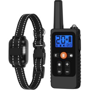 Collier De Dressage Pour Chiens, Collier &Eacute;lectrique Chien Avec, 4 Mode De Formation Bip Vibration Choc, Port&eacute;e De 800m Avec Verrouillage De S&eacute;curit&eacute; Pour Petit Grand Chien (Noir) - Neuf