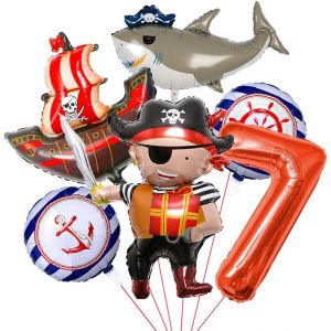 Bateau Pirate Ballon Pour Anniversaire D'Enfant - Décoration 7 Ans - Ballons Anniversaire Pirate - Neuf