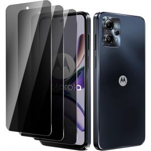 Lot De 3 Films Verre Trempé Anti¿Espion Pour Moto G13/G23 ¿ Dureté 9h, Installation Facile, Compatible Coques, Anti¿Rayures Et Anti¿Empreintes (Accessoires Inclus) - Neuf