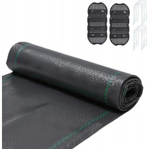 Kalanka-Toile Anti-Mauvaises Herbes - 70 G/M² - Avec 8 Clips À Ongles + Rondelles - Toile Anti-Mauvaises Herbes Perméable À L'eau - Pour Parterre Surélevé, Bac À Sable, Drainage - Protection Uv - Neuf