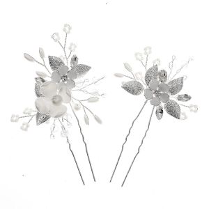 Paire D'argent, Quatre Feuilles U, Cheveux Fleurs De Mariage Accessoires De Cheveux Accessoires De Cheveux De Mariage Femmes Mariage Femmes Et Filles - Neuf