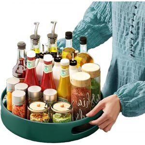 Teppc-Lazy Susan Plateau À Épices Rotatif En Métal Pour Armoire, Comptoir, Placard, Table De Cuisine Ou Garde-Manger (Acier 25 Cm) - Neuf