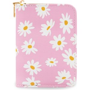 Portefeuille Fleur Femme Avec Porte Carte Portefeuille Porte Carte Femme Avec Fermeture &Eacute;clair,9 Slots Pour Cartes Et 2 Compartiments - Neuf