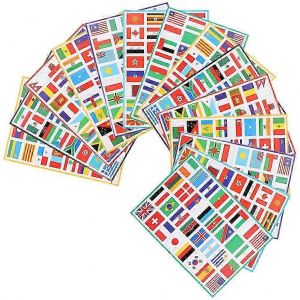 16 Feuilles D'autocollants De Drapeau Du Monde Autocollants De Drapeau De Pays Autocollants Autocollants De Drapeau Collant Autocollants Autocollants De Visage - Neuf