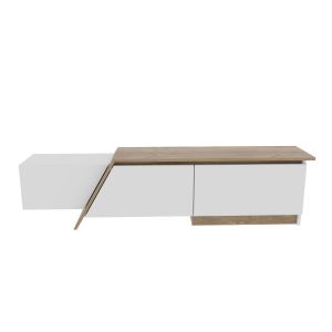 Meuble TV en bois "Zonas" - 180 x 35 x 28 cm - Blanc - Neuf