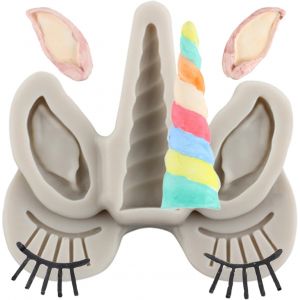 Kal-Moules En Silicone En Forme De Licorne - Oreilles De Licorne - Yeux De Corne - Moules À Fondant Pour Décoration De Gâteaux En Sucre - Décoration De Cupcakes, Pâte À Sucre, Pâte À Sucre, Pâte - Neuf