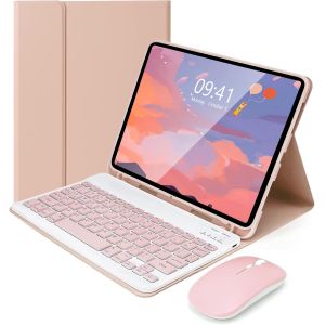 Clavier Bluetooth Avec Souris Pour Ipad Air 11"" (M3 2025/M2 2024) Et Air 4E/5E Génération Et Ipad Pro 11"" (1Ère/2E/3E/4E Génération), Housse De Clavier Amovible, Disposition Britannique - Neuf