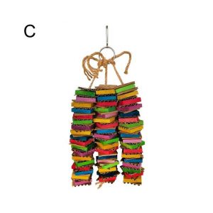 Jouets À Mâcher En Bois Vibrants Pour Perroquets - Blocs D'échelle À Cordes Colorées Pour Oiseaux De Compagnie, Jeu Amusant Et Sûr - Neuf