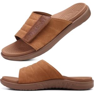 Kalanka-Sandales Pour Hommes Sangles Réglables Orthotique Bout Ouvert Sports Slides Avec Souple Confortable Support De La Voûte Pantoufles Taille 40-49 - Neuf