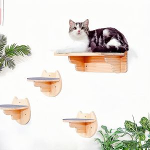 Mur D'escalade Pour Chat - Hamac Mural Pour Chat - Avec Escalier Pour Chat - 4 Pi&egrave;ces - Hamac Xl Extra Stable Et Grand - Arbre &Agrave; Chat Mural Stable - Neuf