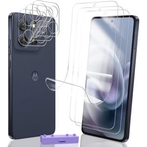 3+3 Pi&egrave;ces Protection &Eacute;cran Pour Motorola Moto G86 5G Tpu Film Protection Non Verre Et Protecteur De Cam&eacute;ra Verre, Facile Installer, Anti-Rayures, Anti-Empreintes, Hd Doux Transparent Film - Neuf