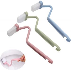 Kal-Lot De 3 Brosses En Plastique De Type V Pour Toilettes, Angle Pour Toilettes, Brosse Pour Wc Portable, Manche Long En Plastique Pour Toilettes, Couleur Aléatoire (3 Pièces) - Neuf