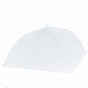 Lot de 4 cloches alimentaires pliables blanches en forme de cloche, anti-mouches, anti-moustiques, pour barbecue, pique-nique, 43 x 43 cm - Neuf