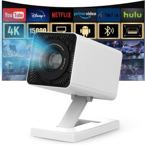SUBZONAL-Mini Projecteur 4K Videoprojecteur Portable Projecteur WiFi 6 BT5.0, Android 11 Retroprojecteur 1080P Supporté pour Chambre, Maison et extérieur (Blanc) - Neuf