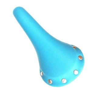Selle De V&eacute;lo &Eacute;l&eacute;gante En Cuir Pu Bleu Ciel &iquest; Design Rivet&eacute; De Haute Qualit&eacute; Pour V&eacute;los De Piste Et &Agrave; Pignon Fixe - Neuf