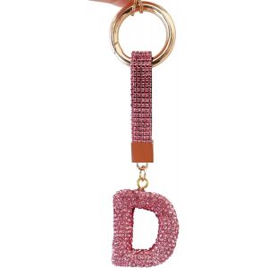 KAL-Porte Clef Lettres Pour Femmes Et Filles, Porte-Cl&eacute;s Rose, Accessoires Brillants Pour Cl&eacute;s/Cl&eacute;s De Voiture/Sacs &Agrave; Dos Et Sacs &Agrave; Main, Cadeaux Pour Femmes - Neuf