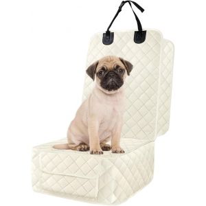 Kalanka-Housse Siège Avant Voiture Pour Chiens, Coussindu Sièged'antiusure Des Animaux Compagniesurvoiture, Résistant Aux Rayures Protecteur Pour Animaux, Pour Voitures, Camions(Beige-Blanc) - Neuf