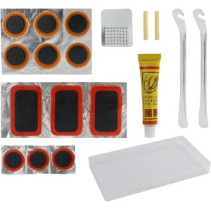 Letnerny-Kit De R&eacute;paration De Crevaison Pour V&eacute;los De Route Avec Rustine Chambre &Agrave; Air Autocollante, D&eacute;monte-Pneus Et Bo&icirc;te Portable, Compatible Vtt, Route, Bmx, Kit R&eacute;paration V&eacute;lo Essentiel - Neuf