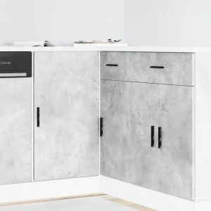 Meuble Bas Du Lavabo ""Lyon"" Gris Béton Bois D'ingénierie - Neuf