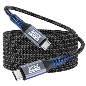 JGD-C&acirc;ble de donn&eacute;es USB-C,c&acirc;ble USB-C 3m,20 Gbit/s USB 3.2 Gen2&times;2 240W,charge - C&acirc;ble vid&eacute;o 5K@60Hz 4K@144Hz - C&acirc;ble de charge PD3.1 pour iPhone 17 Pro Max/Plus/Pro/iPhone 16/15/MacBook Pro/iPad Pro - Neuf