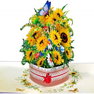 New Sunflower Carte Pop-Up Pour La Fête Des Mères En Forme De Papillon, Cartes De V?Ux Avec Fleurs, Carte D'anniversaire 3d Pop-Up Pour Grand-Mère, Maman, Belle-Mère, Fille It - Neuf