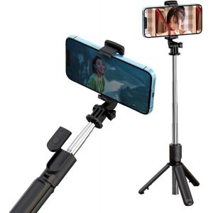 Kalanka-Perche À Selfie 3 En 1 Pour Samsung Galaxy S24 23 S22 S21 S20 Fe A55 A16 A06 A51 A15 A14 A52 A13 A05 A04s Ultra Plus 4g 5g Iphone 16 15 14 13 Pro Max Portable Support De Télécommande Sans Fil - Neuf