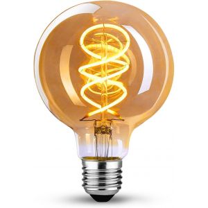 Ampoule Vintage Edison E27,E27 Led Vintage Dimmable G80 4w Lampe Led Rétro Blanc Chaud Ampoule Vintage Idéale Pour La Nostalgie Et L'éclairage Rétro Dans La Maison,Café-Bar,Verre Ambré- 1 Pièce - Neuf