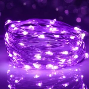 Kal-Halloween Decoratio Led Guirlande Lumineuse, 5m 50led Girlande De Lumi&egrave;re Ip65 Etanche Guirlande Led Decoration Pour Sapin De Chambre No&euml;l Mariage F&ecirc;te Festival Anniversaire Jardin(Violet) - Neuf